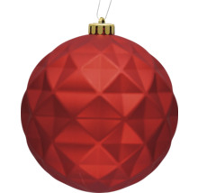Boule de Noël rouge avec motif géométrique