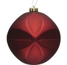 Boule de Noël rouge avec motif de feuilles