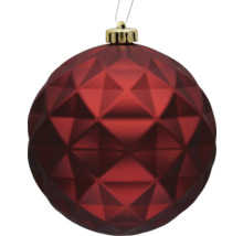 Boule de Noël rouge avec motif géométrique