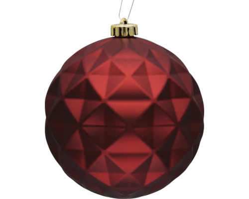 Boule de Noël rouge avec motif géométrique