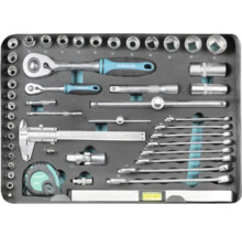 Servante d''atelier Technocraft avec jeu de douilles, cliquets, clés et instruments de mesure