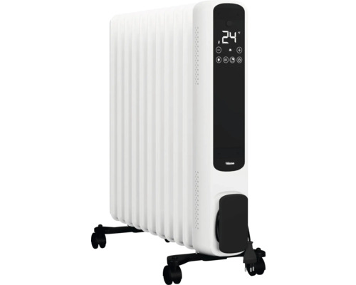 Weisser, mobiler Ölradiator mit digitalem Display