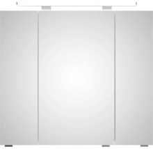 Dreitüriger Spiegelschrank mit LED-Beleuchtung für das Badezimmer.