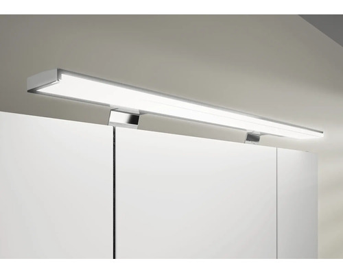 Moderne LED Spiegelleuchte für Badezimmerschränke, rechteckiges Design mit Metallgehäuse, helles Licht.