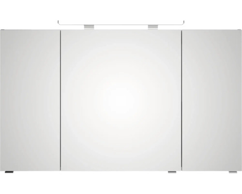 Dreitüriger Spiegelschrank für das Badezimmer mit LED-Beleuchtung.