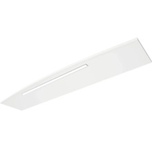 Rechteckiges weißes LED-Panel mit integriertem Lichtstreifen für die Deckenmontage.