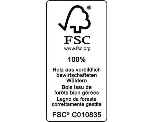FSC Siegel für Holz aus vorbildlich bewirtschafteten Wäldern