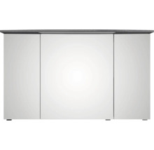 Dreitüriger Badezimmer-Spiegelschrank mit integrierter LED-Beleuchtung an der Oberseite.