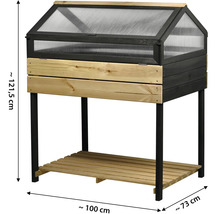 Hochbeet mit Aufsatz, circa 121,5 x 100 x 73 cm