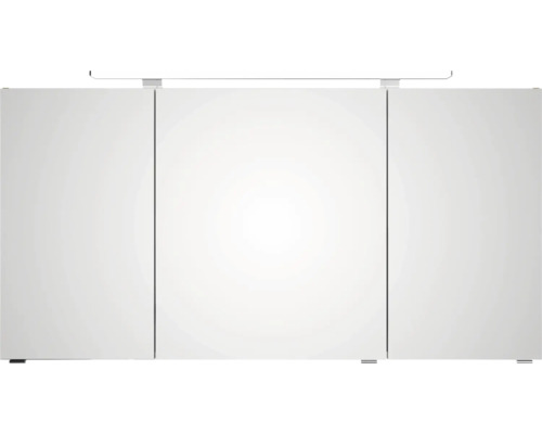 Dreitüriger Spiegelschrank mit LED-Beleuchtung für das Badezimmer.