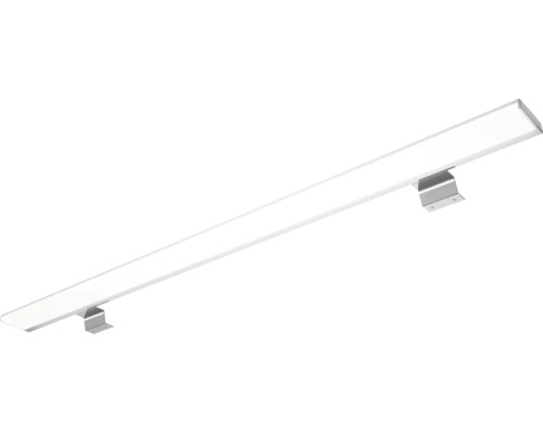 Schlanke, rechteckige LED-Möbelleuchte mit zwei Montagehalterungen aus Metall.