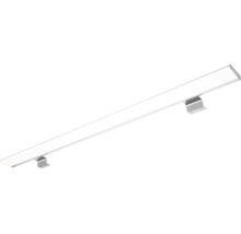 Schlanke, rechteckige LED-Möbelleuchte mit zwei Montagehalterungen aus Metall.