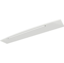 Lange, schmale weiße LED-Deckenleuchte mit integriertem Lichtstreifen.
