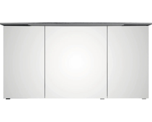 Dreitüriger Spiegelschrank für das Badezimmer mit integrierter Beleuchtung.