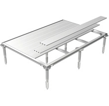 Table en aluminium avec plateaux et pieds à visser