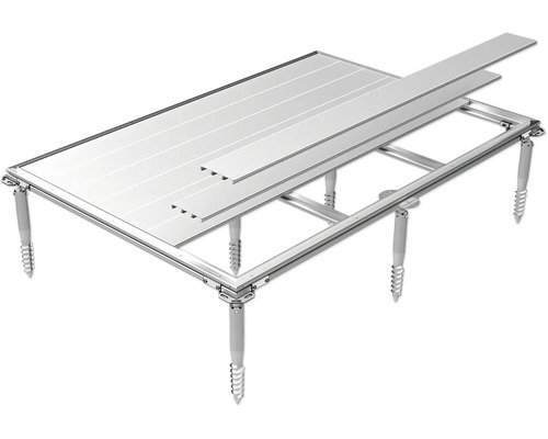 Table avec plateau extensible et pieds à visser