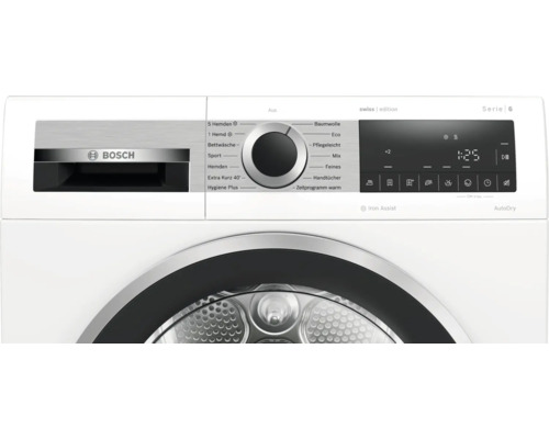 Logo Bosch sur un lave-linge avec différents programmes