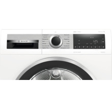 Vue détaillée d''un lave-linge Bosch avec panneau de commande et tambour