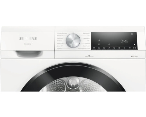 Machine à laver Siemens avec différents programmes et affichage numérique