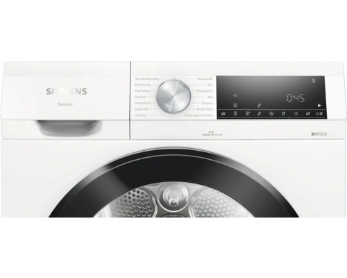 Lave-linge Siemens avec panneau de commande et sélection de programme