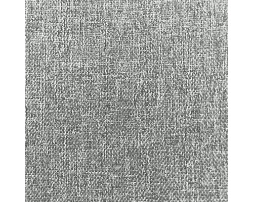 Nahaufnahme von grauem Möbelstoff mit Leinenstruktur