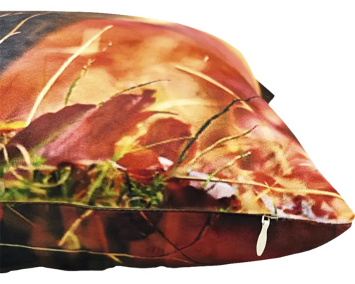 Coussin décoratif avec fermeture éclair et motif de feuilles d''automne