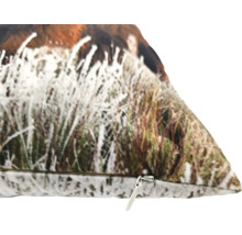 Coussin avec motif d''herbe et fermeture éclair