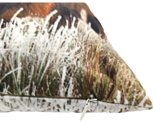 Coussin avec motif d''herbe et fermeture éclair