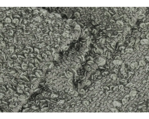 Nahaufnahme eines grauen Schlingenteppichs mit Textur