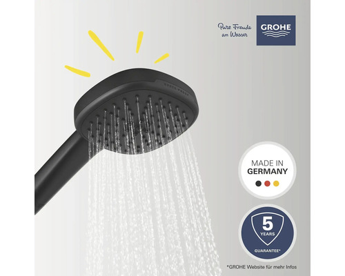Grohe Handbrause mit Wasserstrahl, Made in Germany Siegel und fünf Jahre Garantie