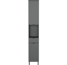 Armoire haute avec deux tiroirs et un compartiment ouvert