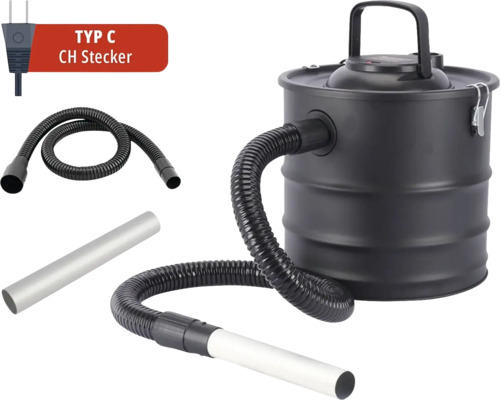 Aschesauger mit Schlauch und Düsen sowie Typ C Stecker für die Schweiz