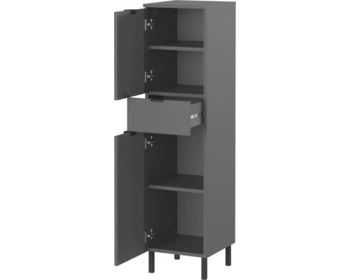 Hochschrank mit Schublade und offenen Türen