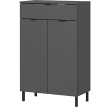 Armoire grise avec un tiroir et deux portes