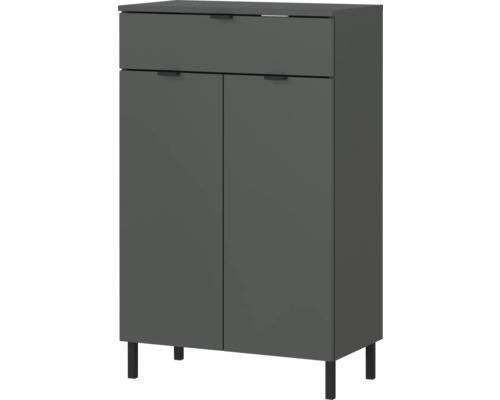 Armoire grise avec un tiroir et deux portes