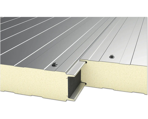 Panneau sandwich pour toit avec vis de fixation