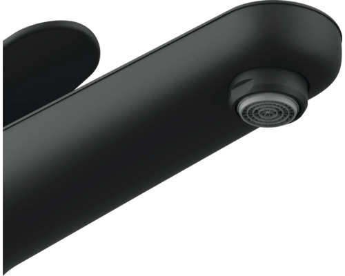 Robinet noir avec bec rond