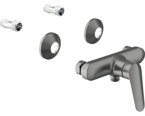 Aufputz-Brausearmatur mit Rosetten und S-Anschlüssen