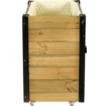 Hochbeet aus Holz mit Rädern und Pflanzfolie