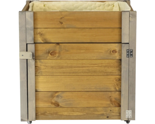 Holz Hundehütte mit Rädern und weicher Polsterung