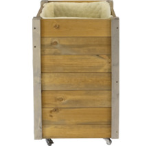 Pflanzkasten aus Holz mit Rollen