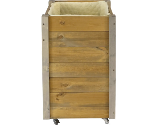 Pflanzkasten aus Holz mit Rollen