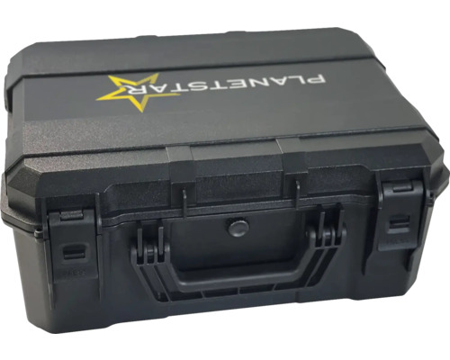 Boîte à outils noire avec logo Planetstar