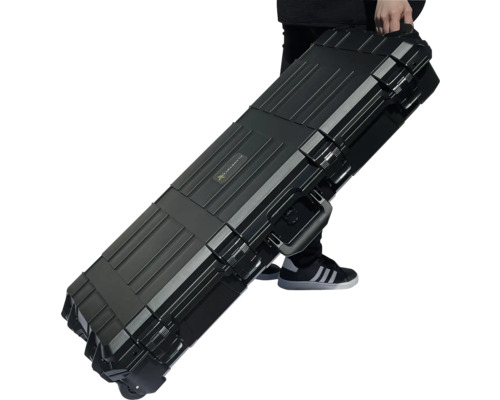 Valise de transport noire avec poignée et roulettes