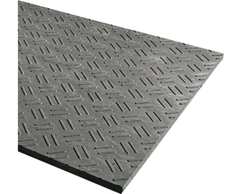 Tapis en caoutchouc gris avec motif de tôle larmée