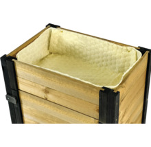 Jardinière en bois avec revêtement intérieur pour jardin et terrasse