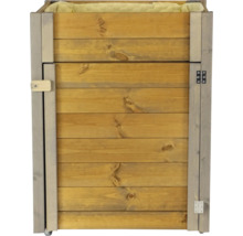 Holzkiste mit Rädern für den Garten