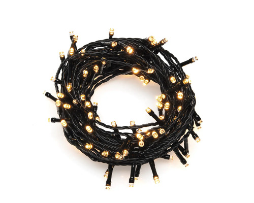 Guirlande lumineuse avec petites lampes sur un câble noir