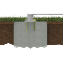 Fondation en béton avec vis de fixation pour l''extérieur