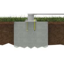 Fondation pour le jardin avec ancrage au sol